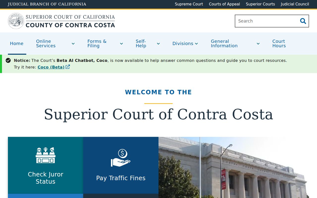 Walnut Creek residents directory Contra Costa Superior Court portal